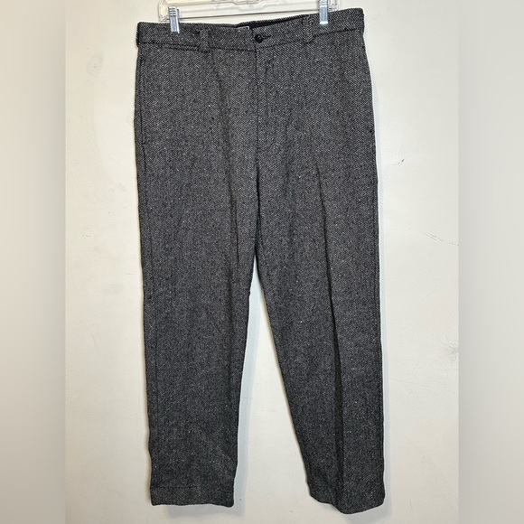Vintage Polo Ralph Lauren Herringbone Tweed Buckle Back Pants MADE USA 35x31 - Picture 1 of 6